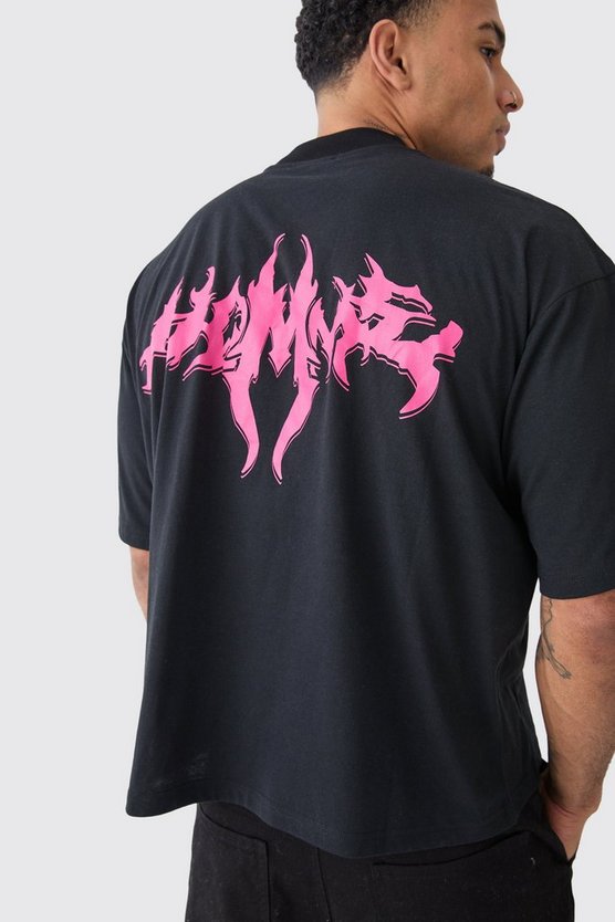 Kastiges Oversize T-Shirt mit Homme Print
