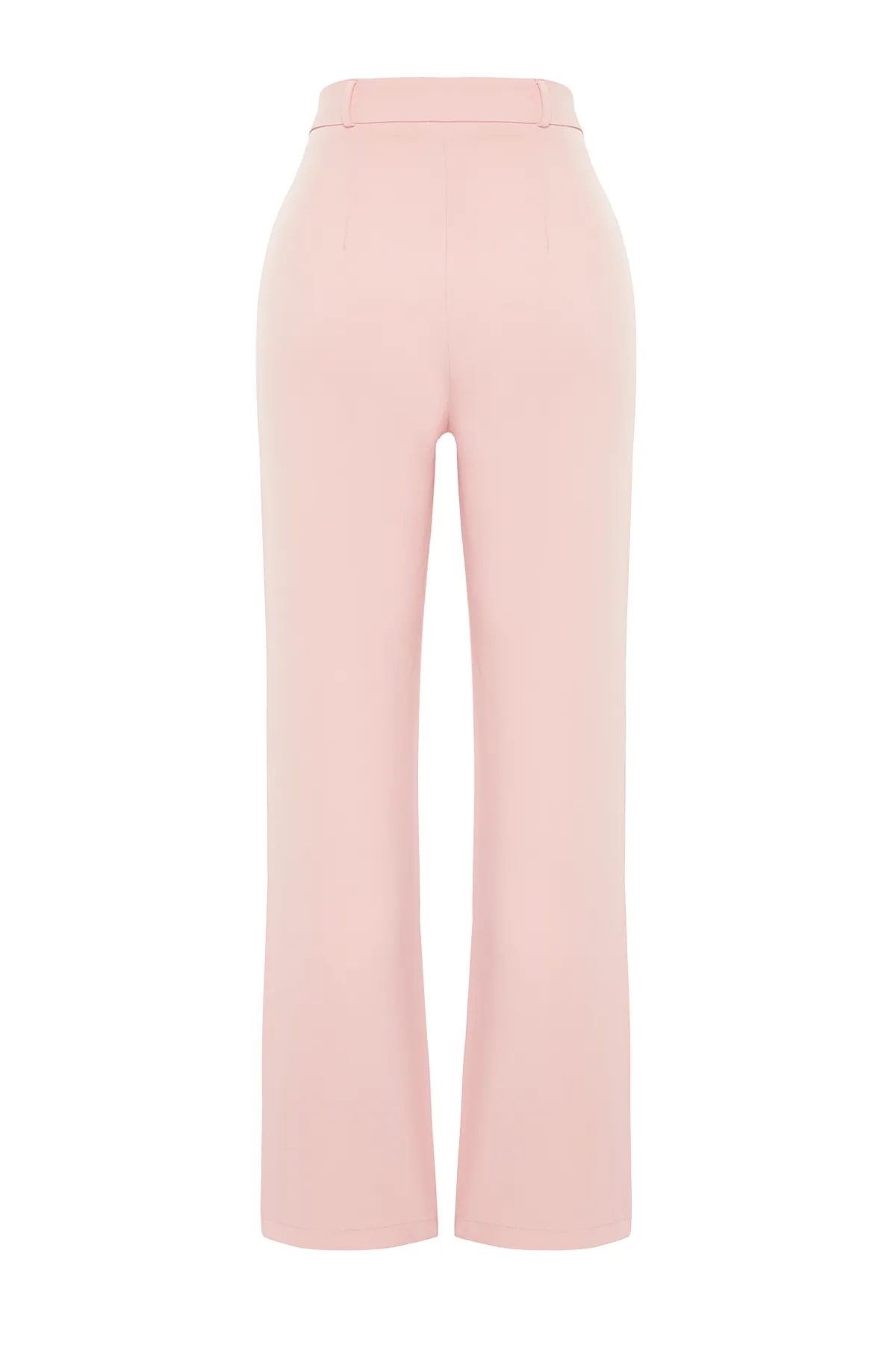 Trendyol Collection  Rosa gerade/gerade geschnittene, plissierte Webhose mit weitem Bein TWOSS21PL0155