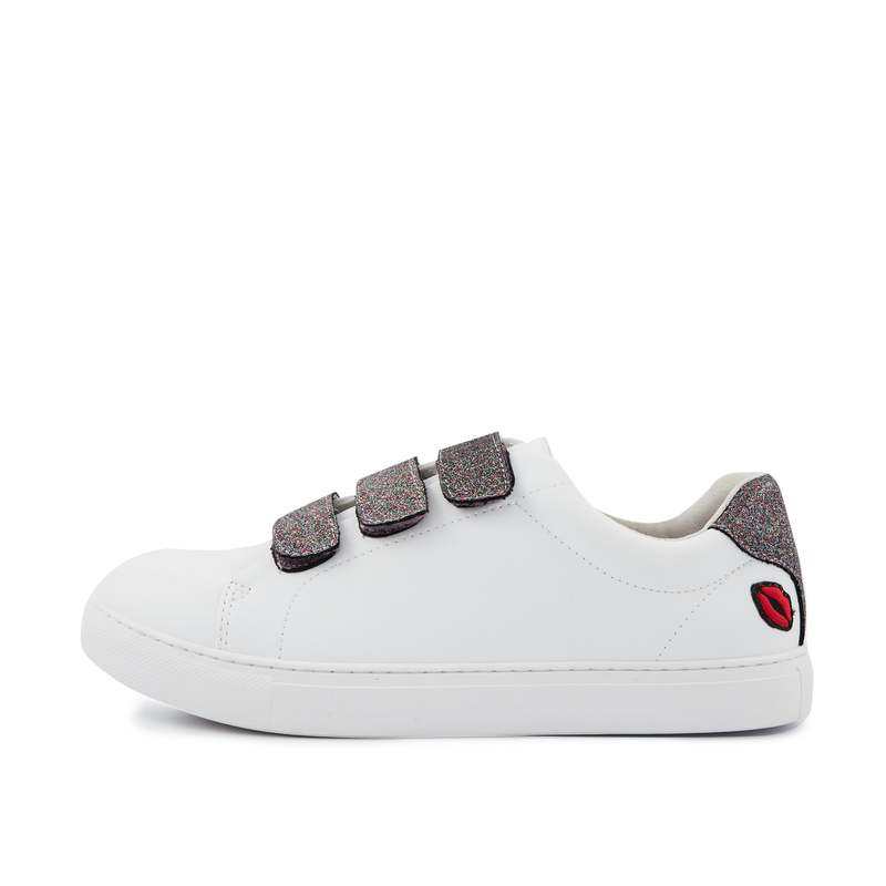 Baskets en cuir Edith blanc/glitter multicolor