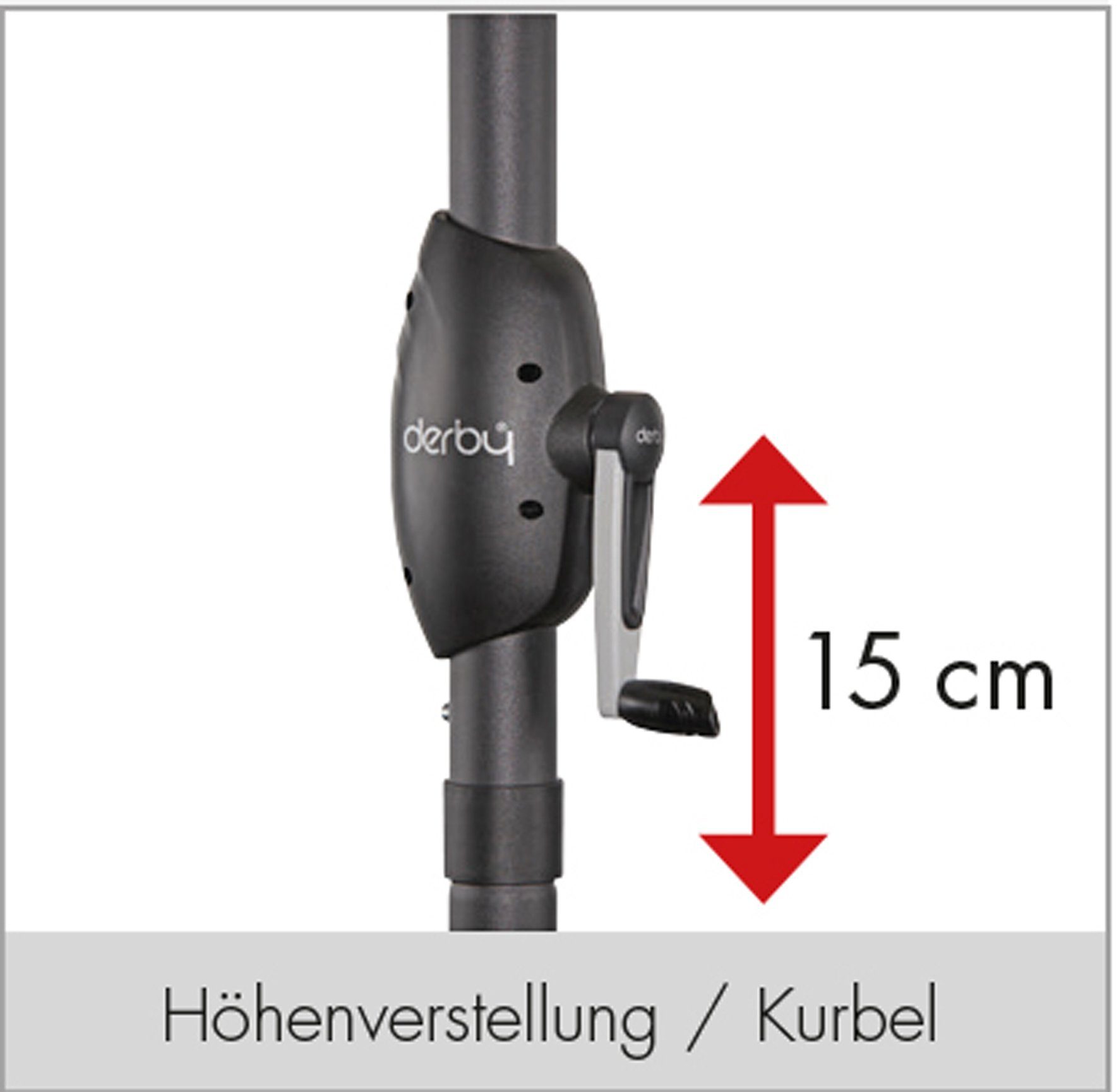 derby Rechteckschirm Basic lift 210x140 cm anthrazit Sonnenschirm Balkonschirm, LxB: 140,00x210,00 cm, abknickbar, höhenverstellbar, wasserabweisend