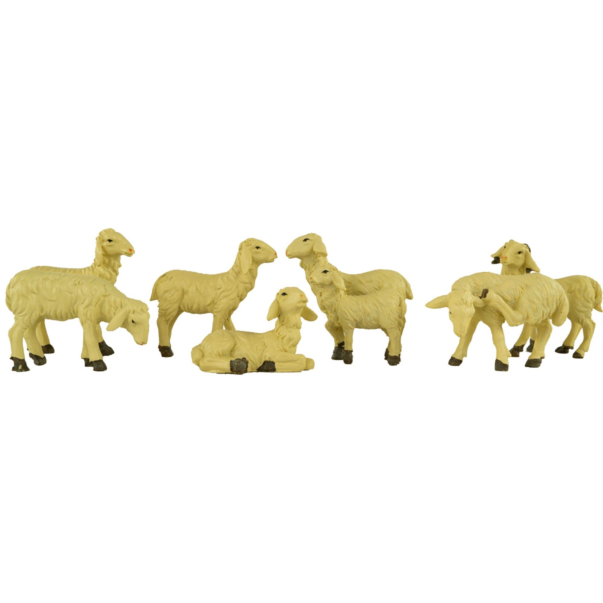 Krippenursel Krippen-Zubehör Handbemalte Krippenfiguren Schafe 7-tlg., (Spar Set, 7 teilig)