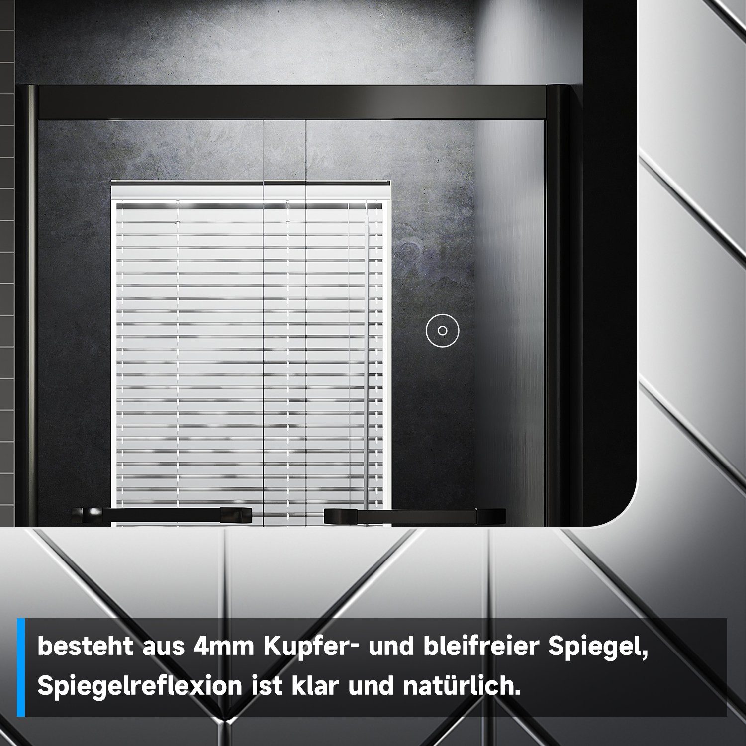 SONNI Badspiegel mit Beleuchtung Led Spiegel 70 x 50 cm mit Touch-Schalter Lichtspiegel, LED Spiegel Kosmetikspiegel Badezimmer Kaltweiß IP44 energiesparend