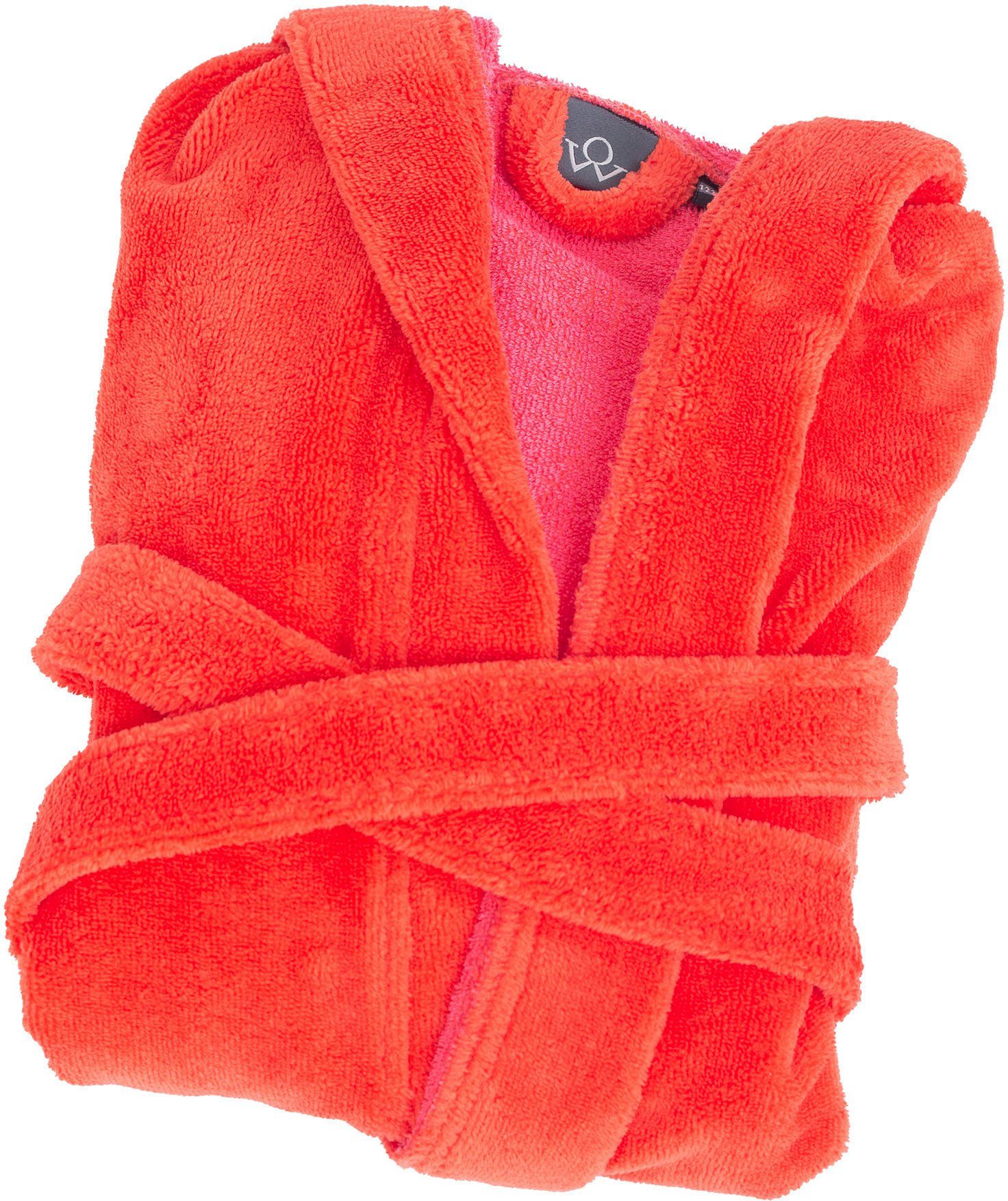 Wewo fashion Kinderbademantel, Langform, Baumwoll-Mix, Kapuze, Gürtel, für Mädchen & Jungen, mit Kapuze