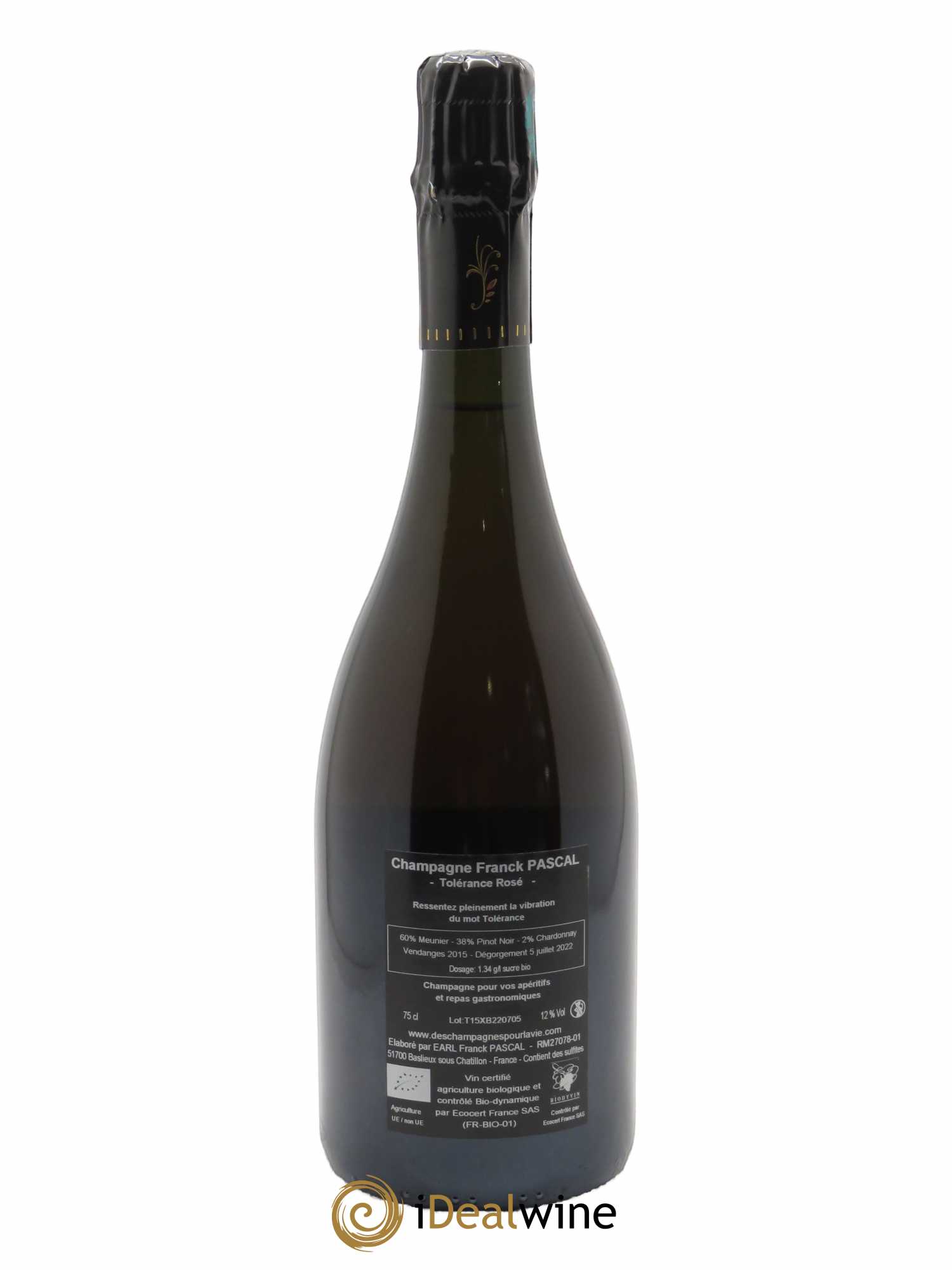 Tolérance Franck Pascal  2015 - Lot de 1 Bouteille