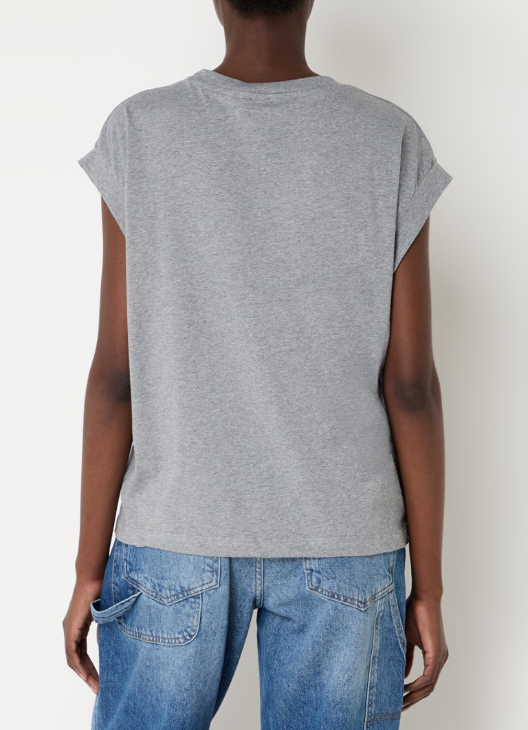 Top Glaieul Essentiel Antwerp in cotone biologico decorato con perle