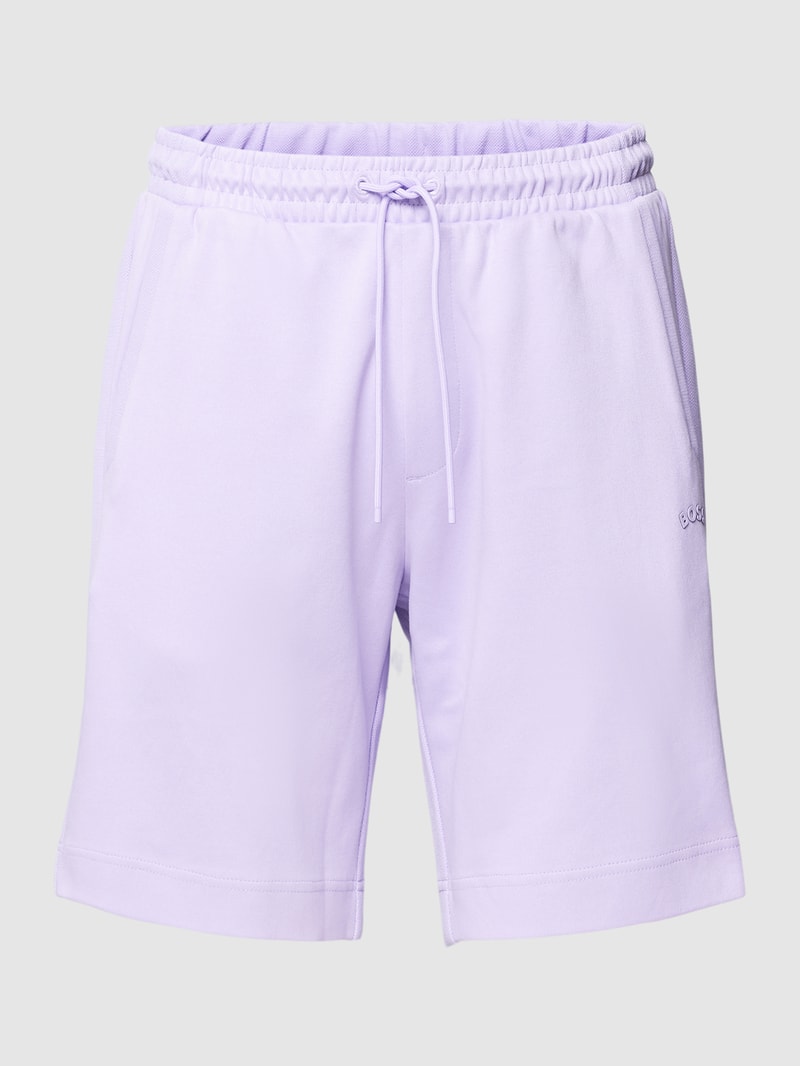 Sweatshorts mit Label-Print Modell 'Headlo' in flieder