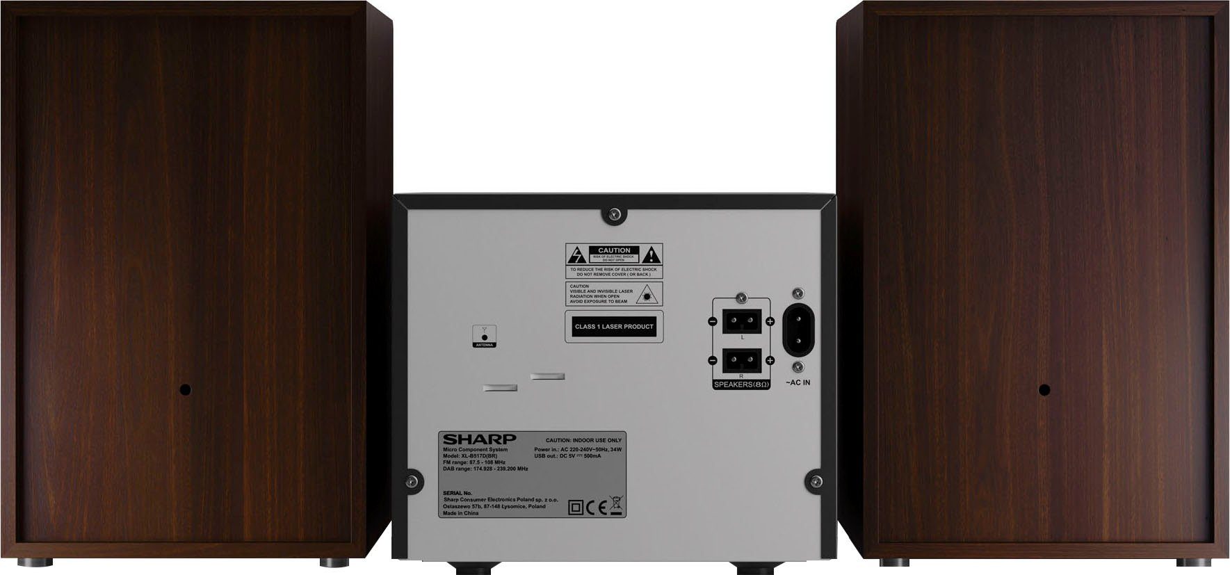 Sharp XL-B517D Mikro 2.0 Audio-System (45 W, Bluetooth)