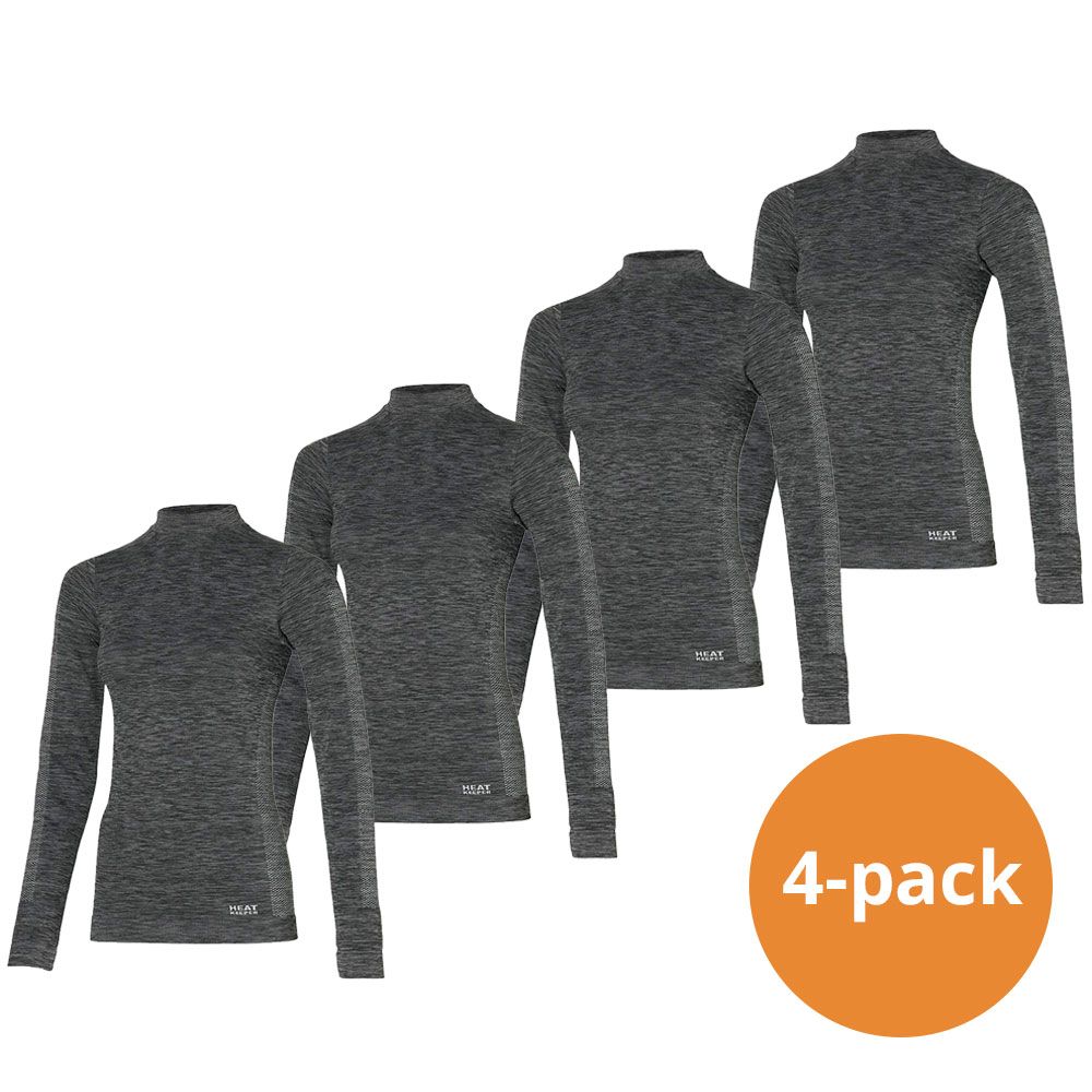 Heat Keeper Premium 4er-Pack schwarz melange Damen Langarm-Thermoshirts