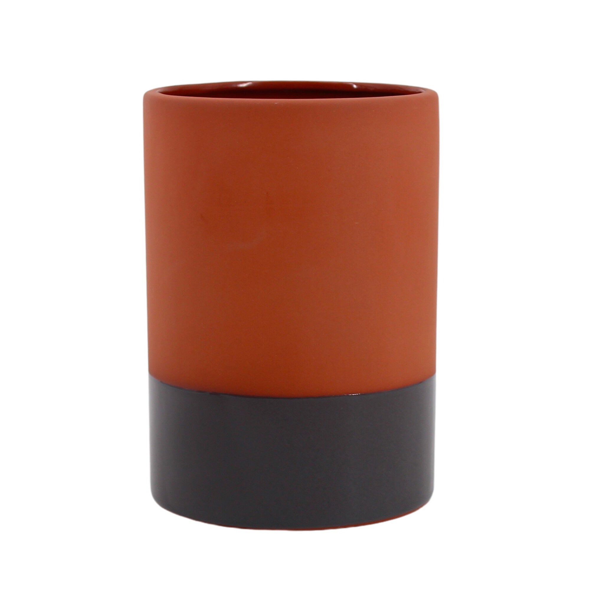 Vase cylindrique en céramique, bicolore