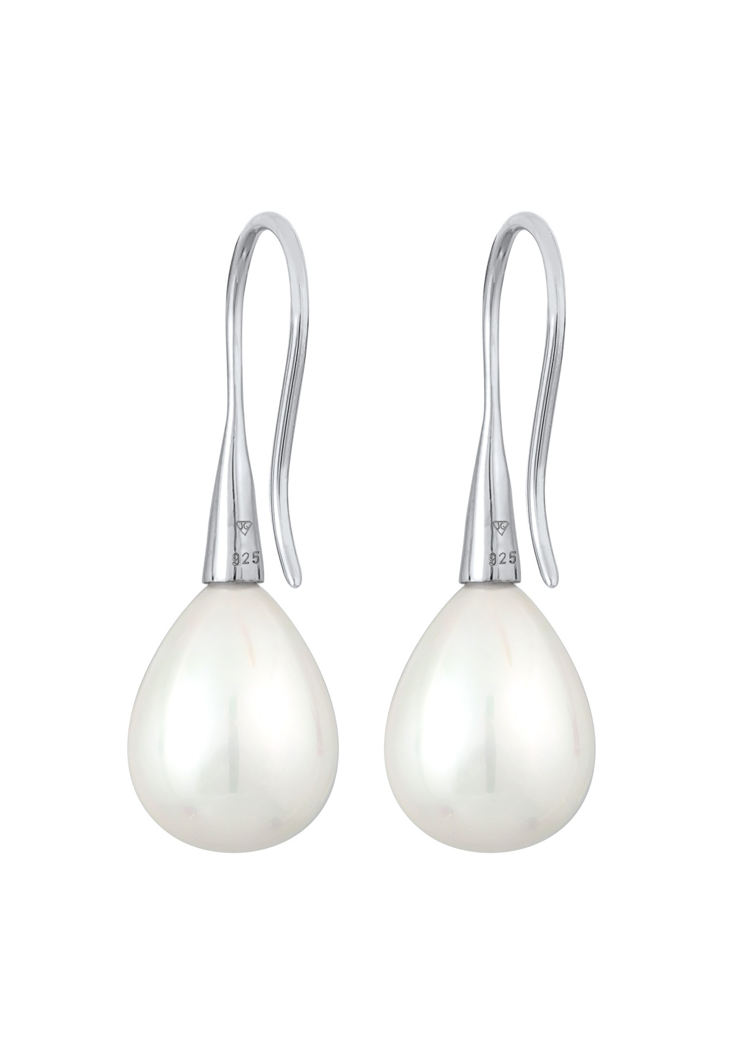 Boucles d'oreilles pendantes classiques pour femmes de Nenalina, ornées de perles de coquillage et montées sur argent sterling 925.