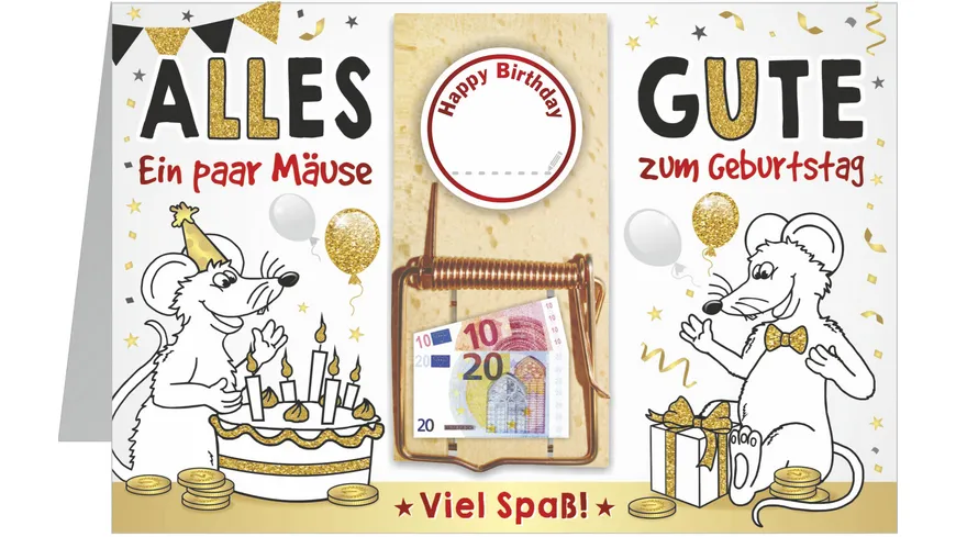 Mausefalle als Geldgeschenk - Ein Paar Mäuse zum Geburtstag