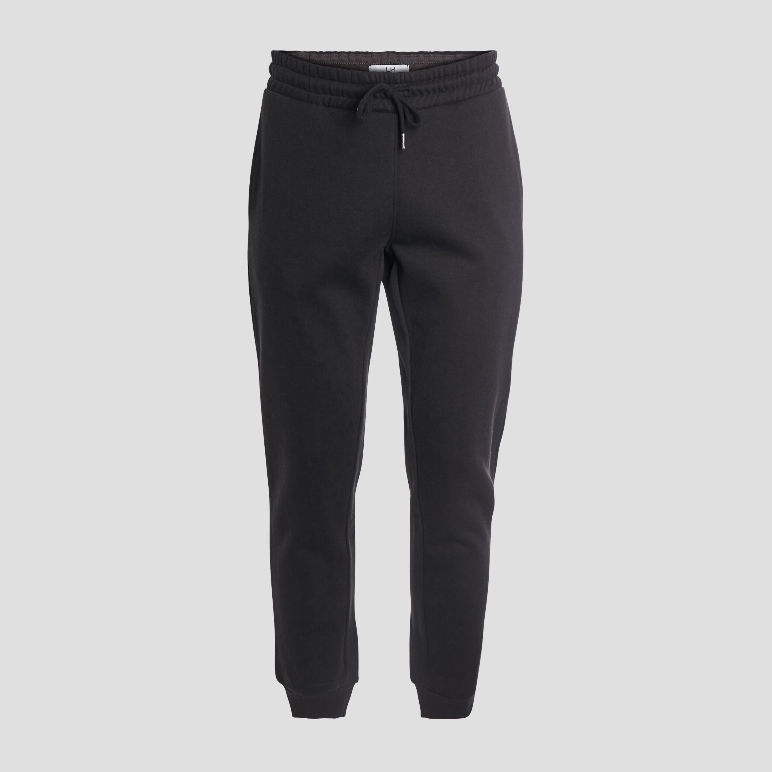 Jogging droit molleton noir homme | La Halle