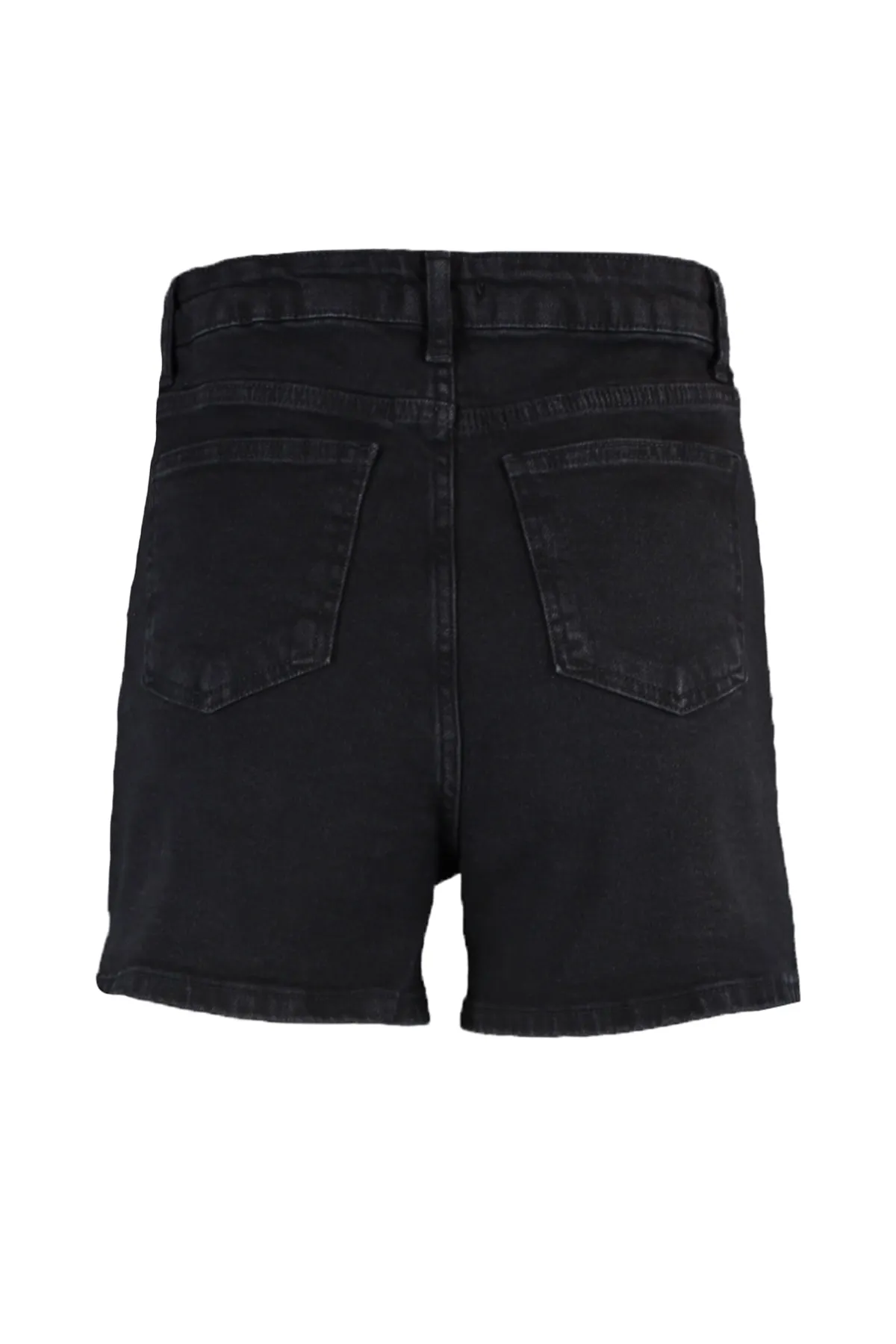 Trendyol Collection  Schwarze Mom-Jeansshorts mit hoher Taille TWOSS20SR0210