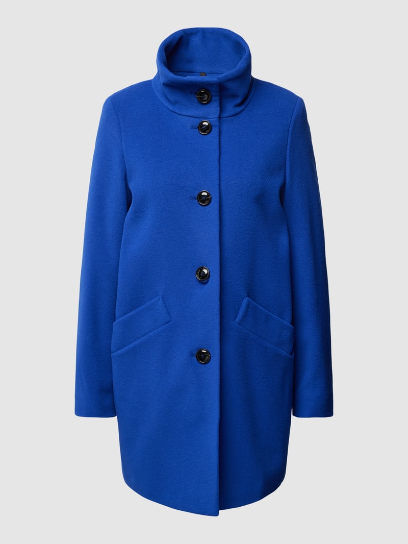Mantel mit Stehkragen in royalblau