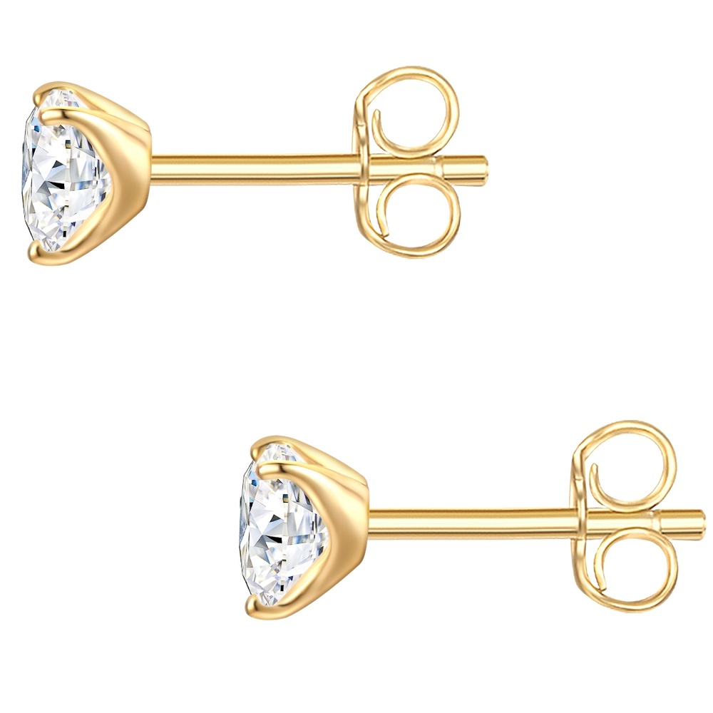 Trilani Boucles doreilles Argent sterling Oxyde de zirconium (CZ) en Or jaune Boucles d'oreilles