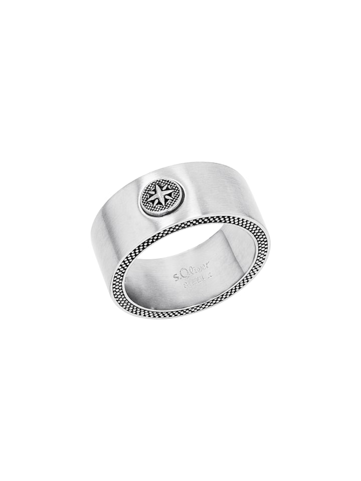 s.Oliver Ring Edelstahl in Schwarz günstig kaufen