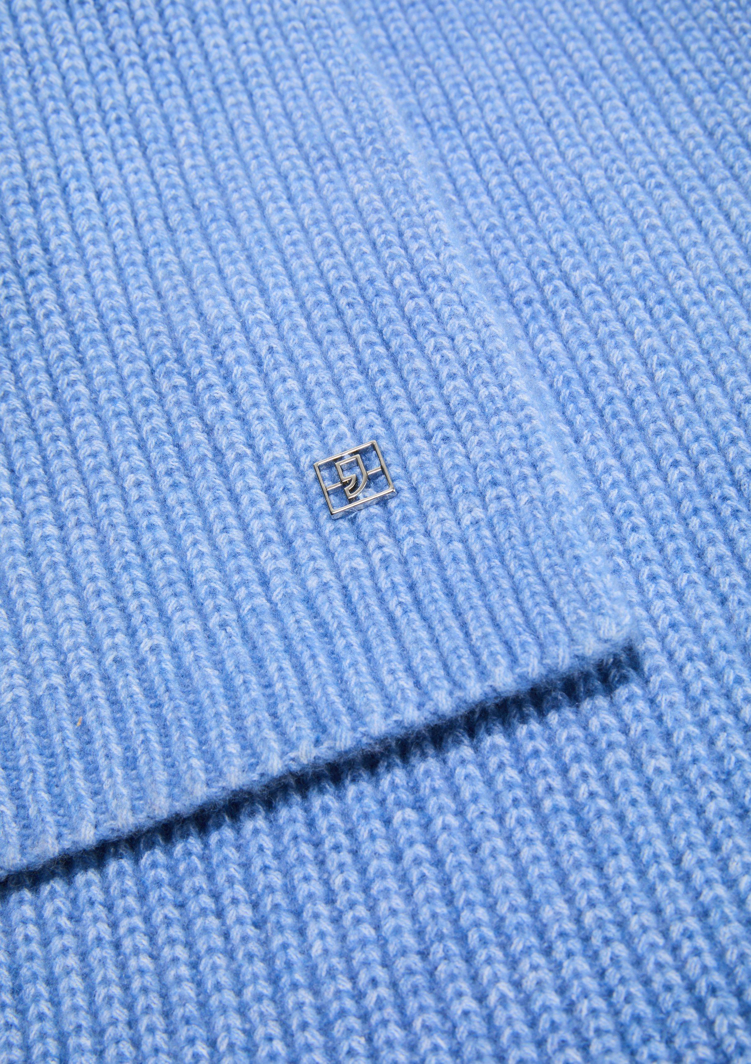 Strickschal mit Rippstruktur - himmelblau