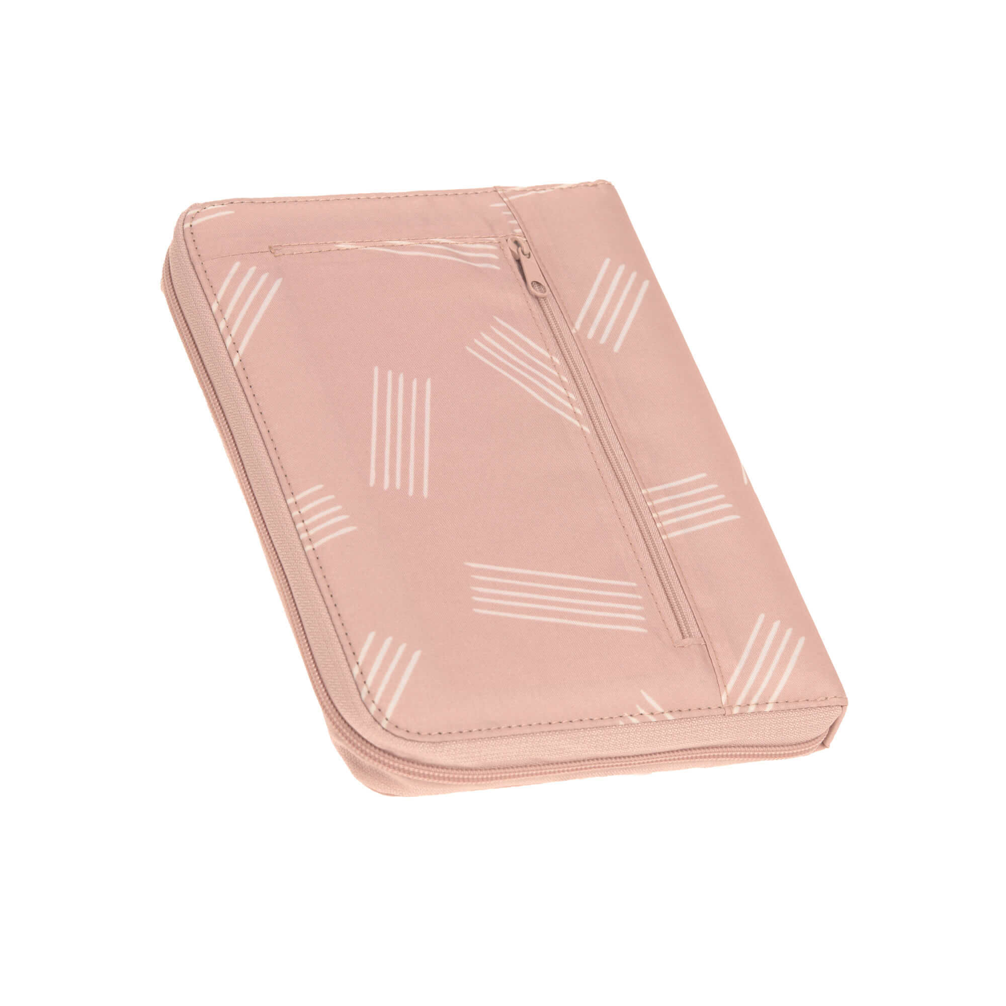 Mutterpasshülle mit Reißverschluss - Soft Stripes Rose, Rosa