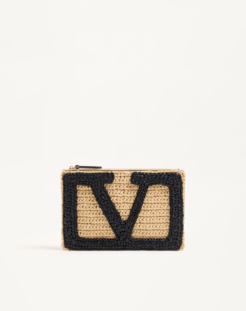 Valentino Garavani Viva Superstar Synthetic Raffia Clutch