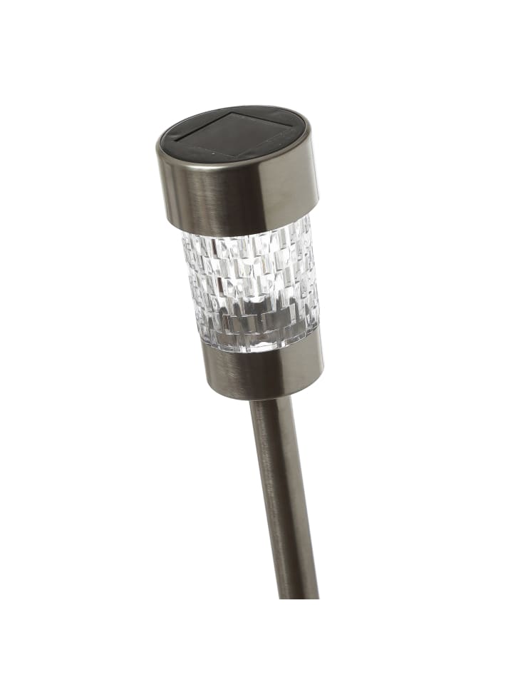 MARELIDA 6x LED Solar Wegleuchte mit Erdspieß für Garten Balkon H: 15cm in silber günstig kaufen onesize