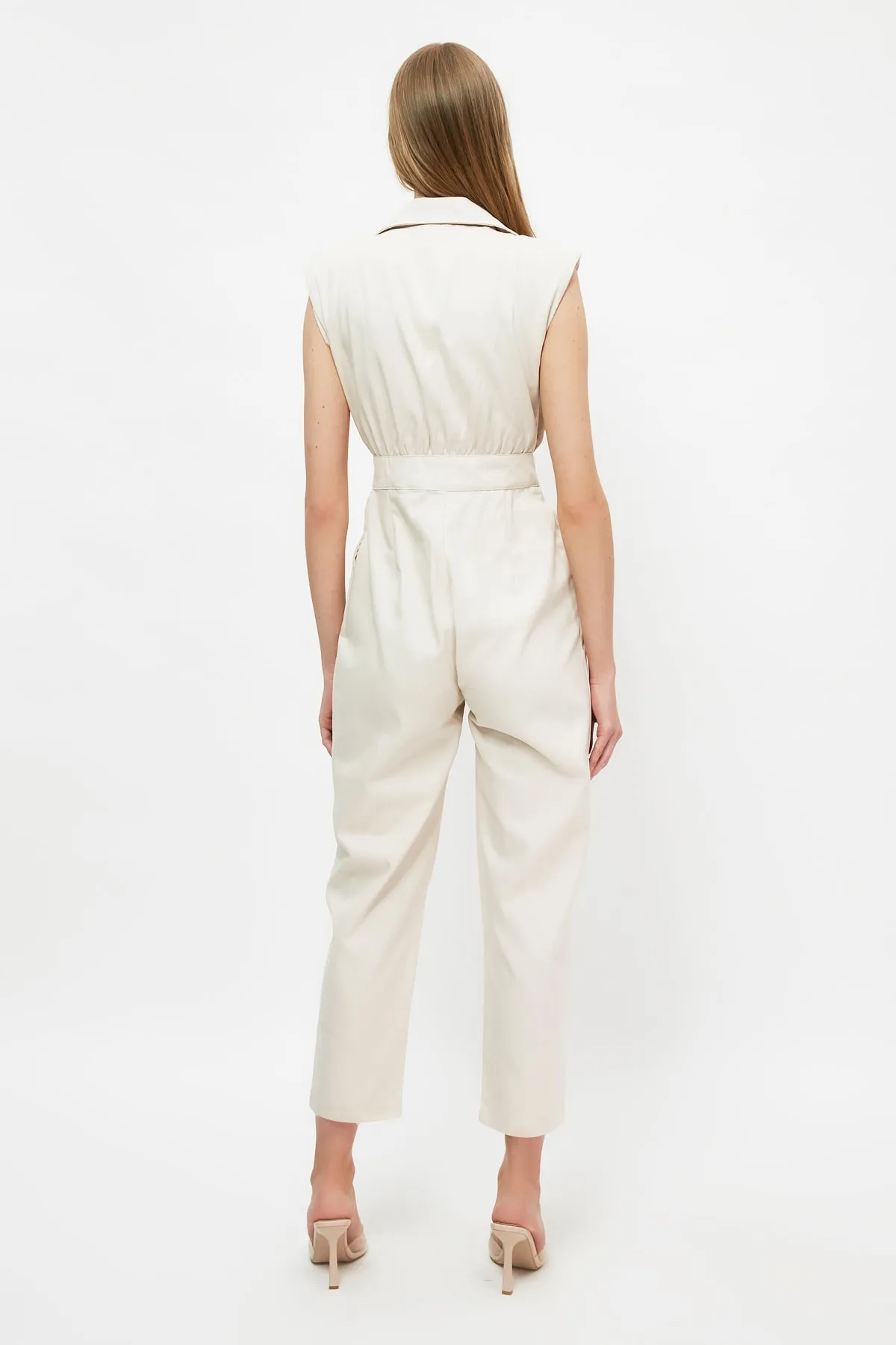 Trendyol Collection  Steinfarbener Maxi-Weboverall mit Hemdkragen TWOSS21TU0233