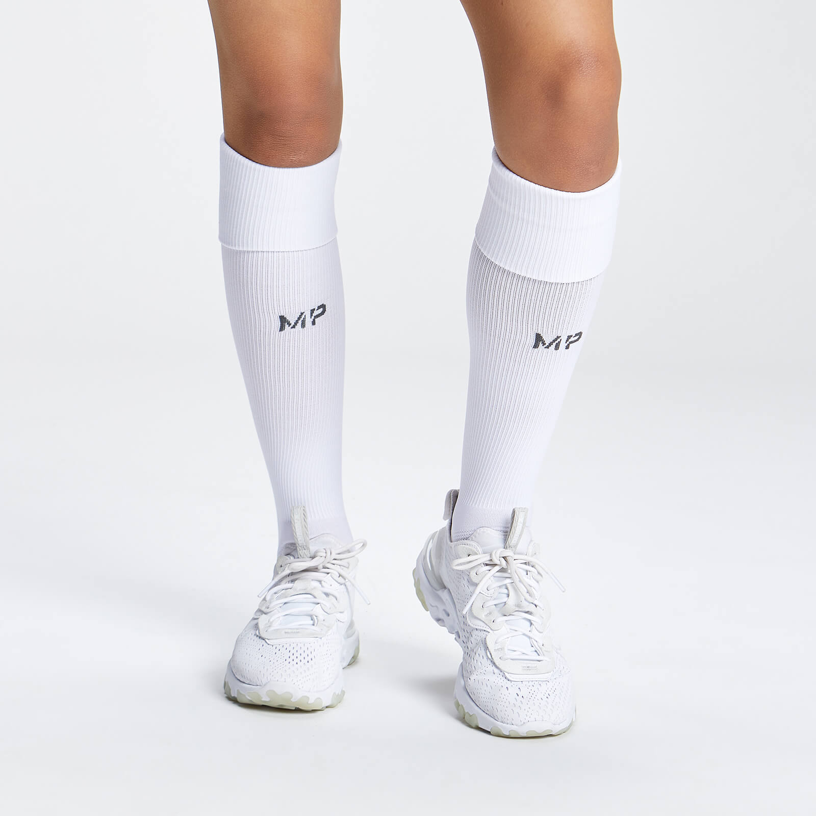 Chaussettes de football pleine longueur MP – Blanc