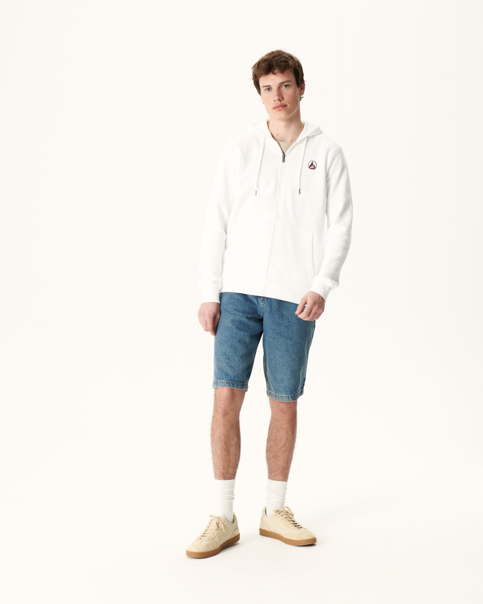 Sweat à capuche homme en coton biologique Blanc Mexico