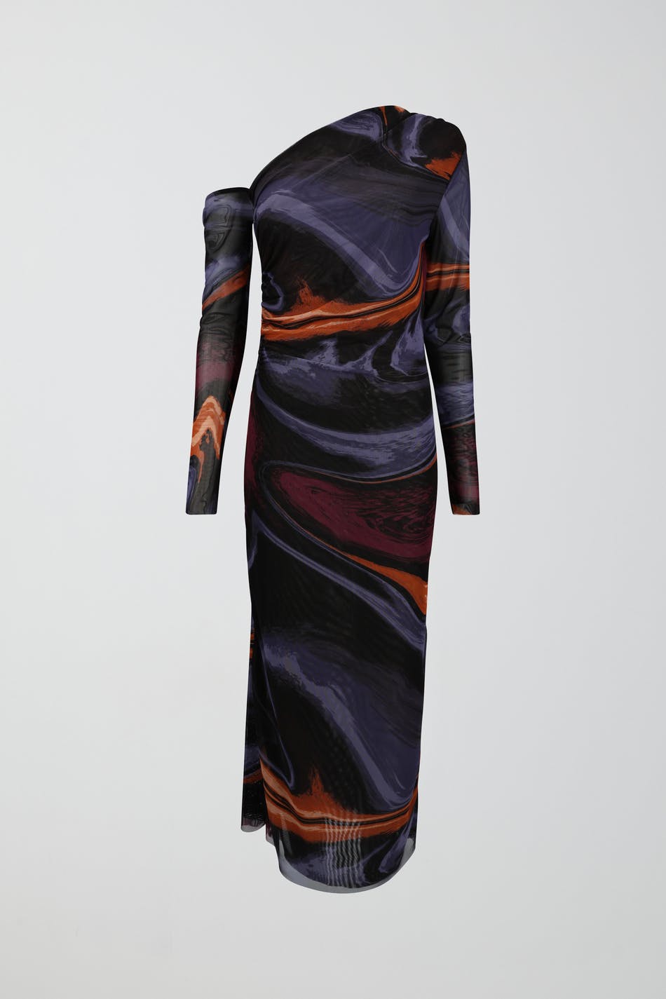 Asymmetric mesh dress