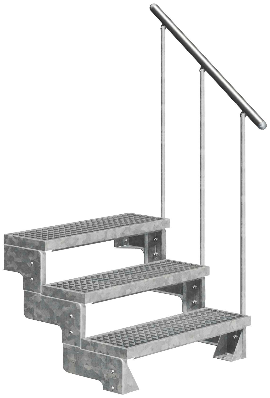 Dolle Außentreppe Gardentop, für Geschosshöhen bis 66 cm, Stufen offen, Gitterroststufen 80 cm