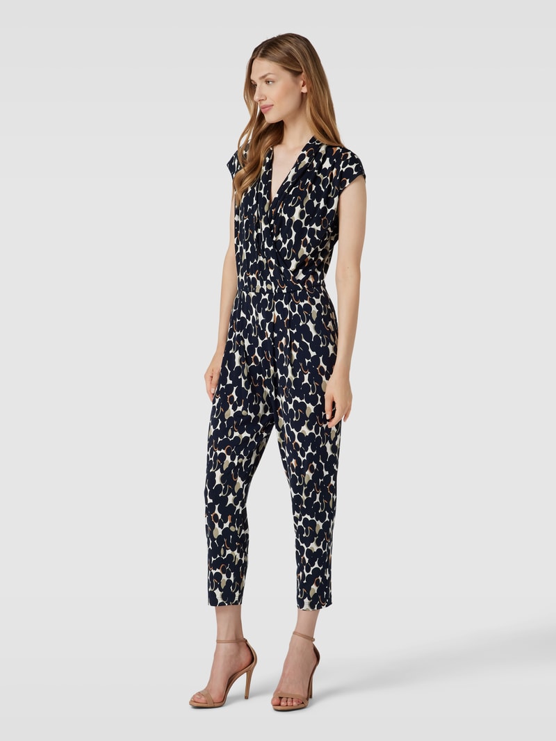 Jumpsuit mit Allover-Muster in marineblau