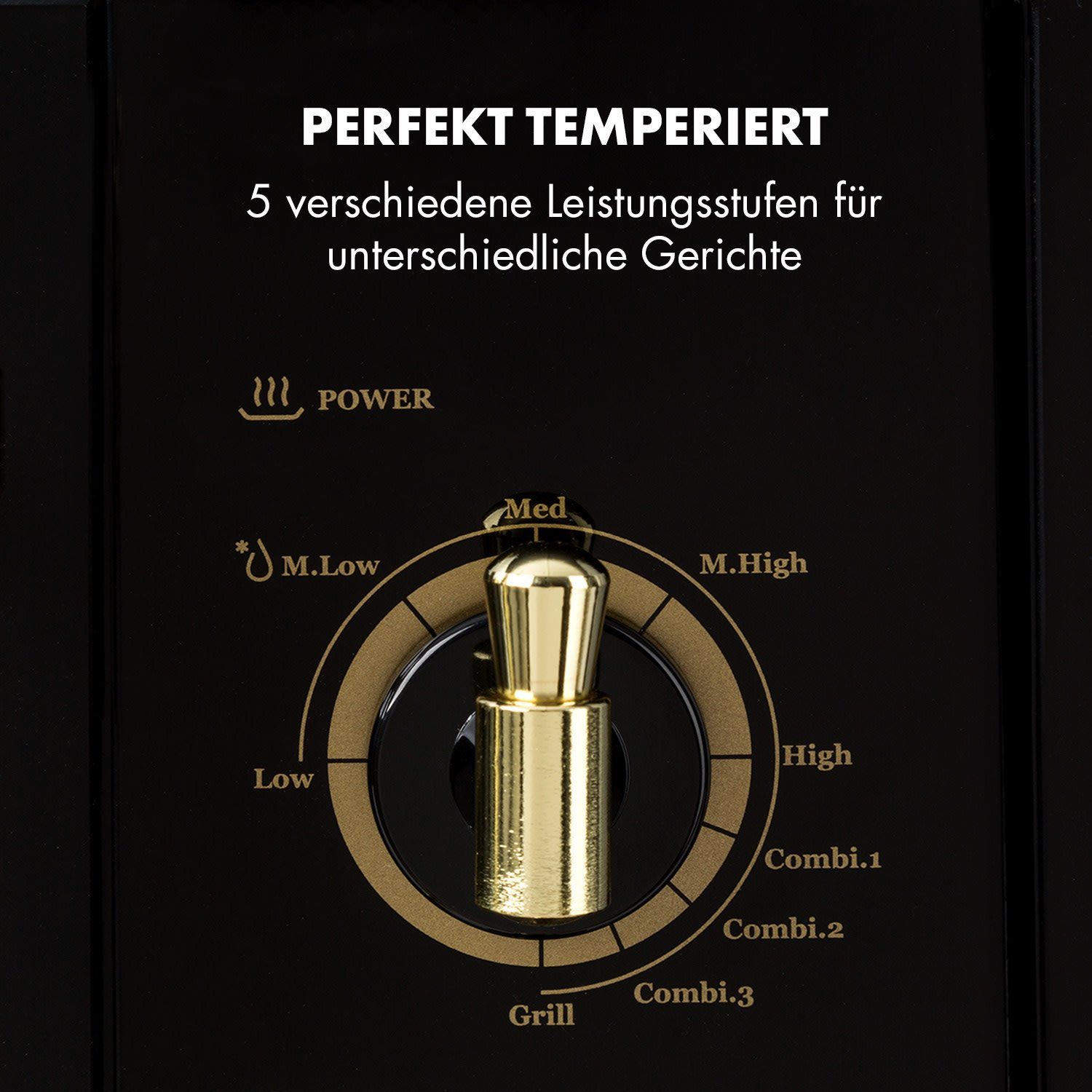 Klarstein Mikrowelle Victoria 20 Einbau-Mikrowelle, 20 l, 800 W, Grill: 1000 W, schwarz, Erwärmen, Grillen, Backen, 20 l