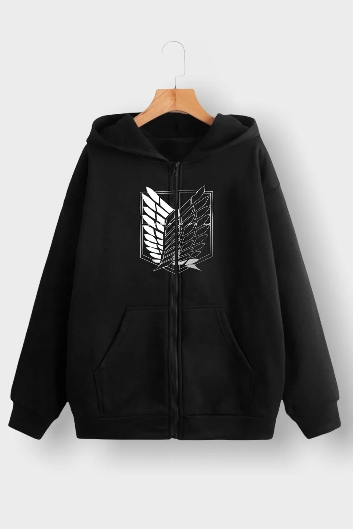 EFBUTİK  Schwarzer Unisex-Cardigan „Attack On Titan“.