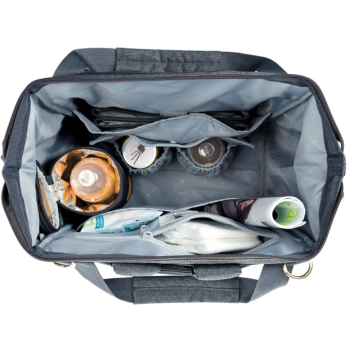 Wickelrucksack Goldie Glam anthracite, inkl. Zubehör & Wickelunterlage