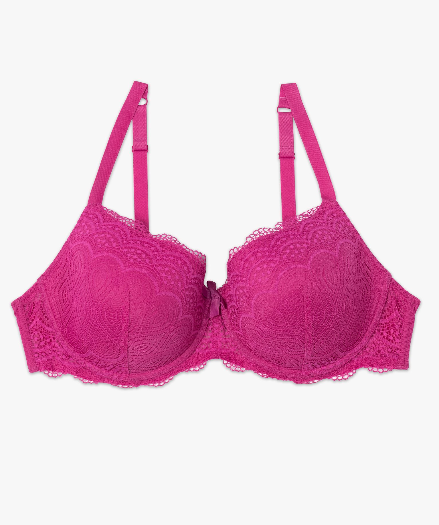 Soutien-gorge grande taille à armatures et coques fines rose fonce | GEMO