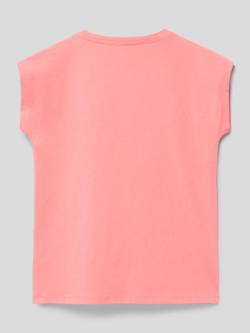 T-Shirt mit Paillettenbesatz in pink