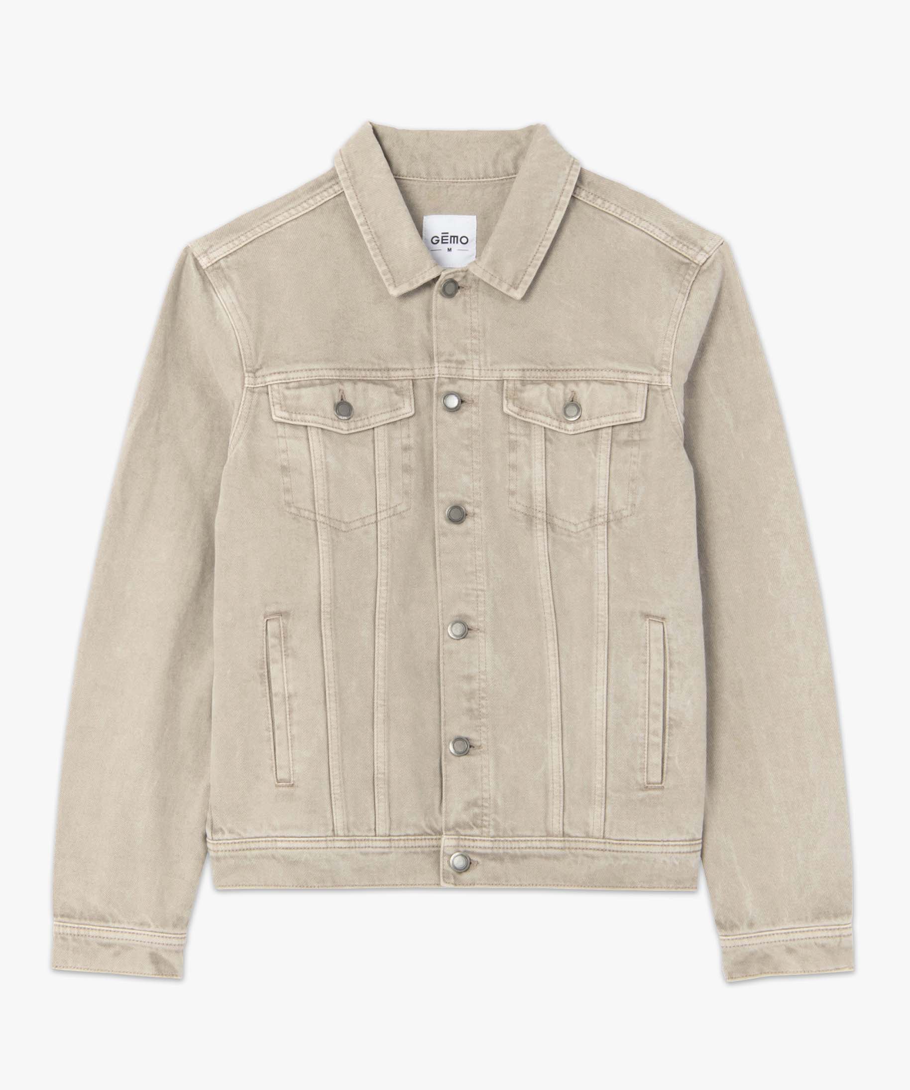 Veste en jean homme coupe droite beige | GEMO