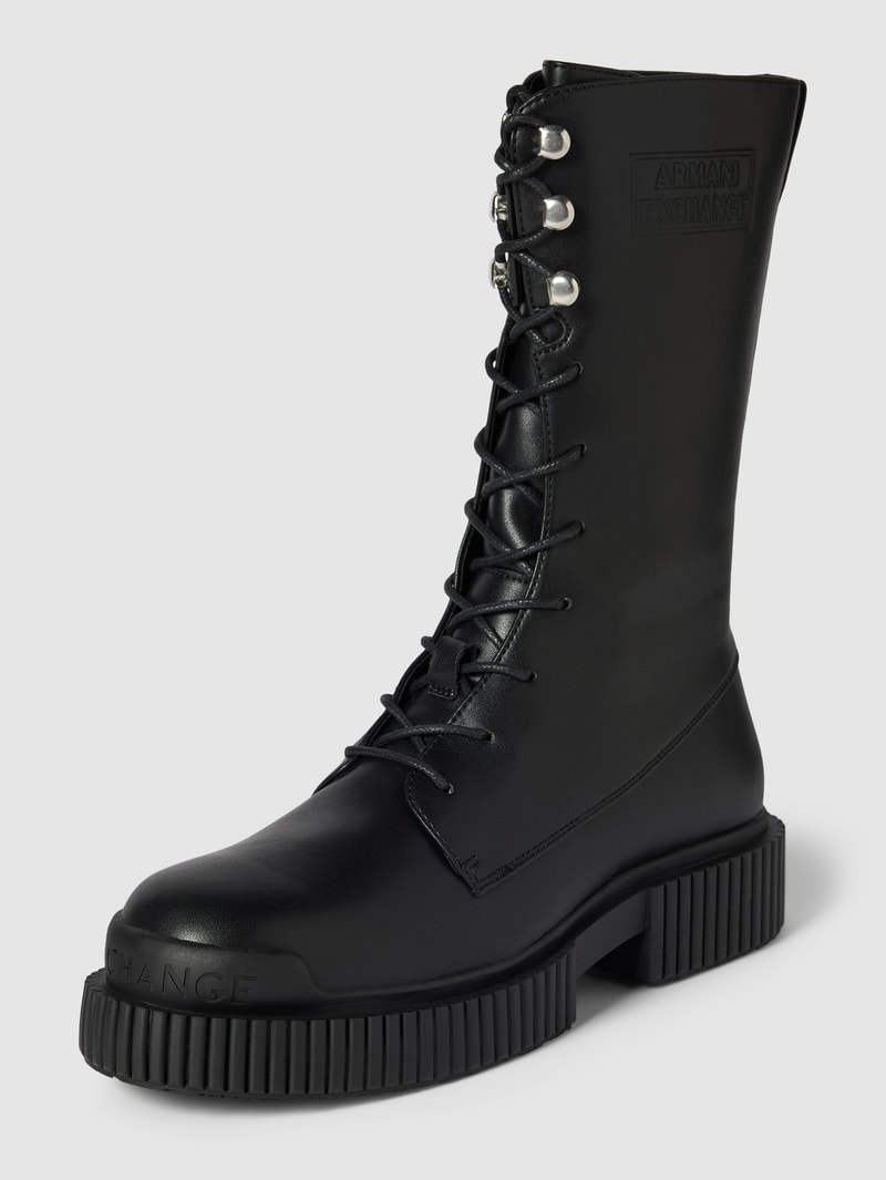 Boots mit Schnürverschluss Modell 'EDDIE' in schwarz