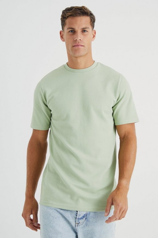 Tall strukturiertes Slim-Fit Jacquard T-Shirt