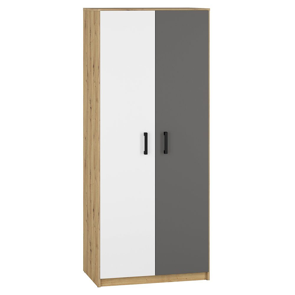 Lomadox Jugendzimmer-Set FYLI-131, (Sparset, 4-tlg), inkl. Schrank in Artisan Eiche Nb. mit weiß/anthrazit 332/165/53 cm