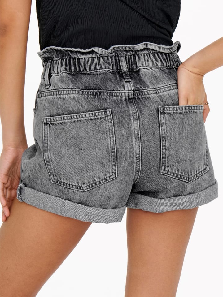 ONLY Kurze Bermuda Denim Jeans Shorts mit elastischem Bund ONLCUBA in Grau günstig kaufen XS