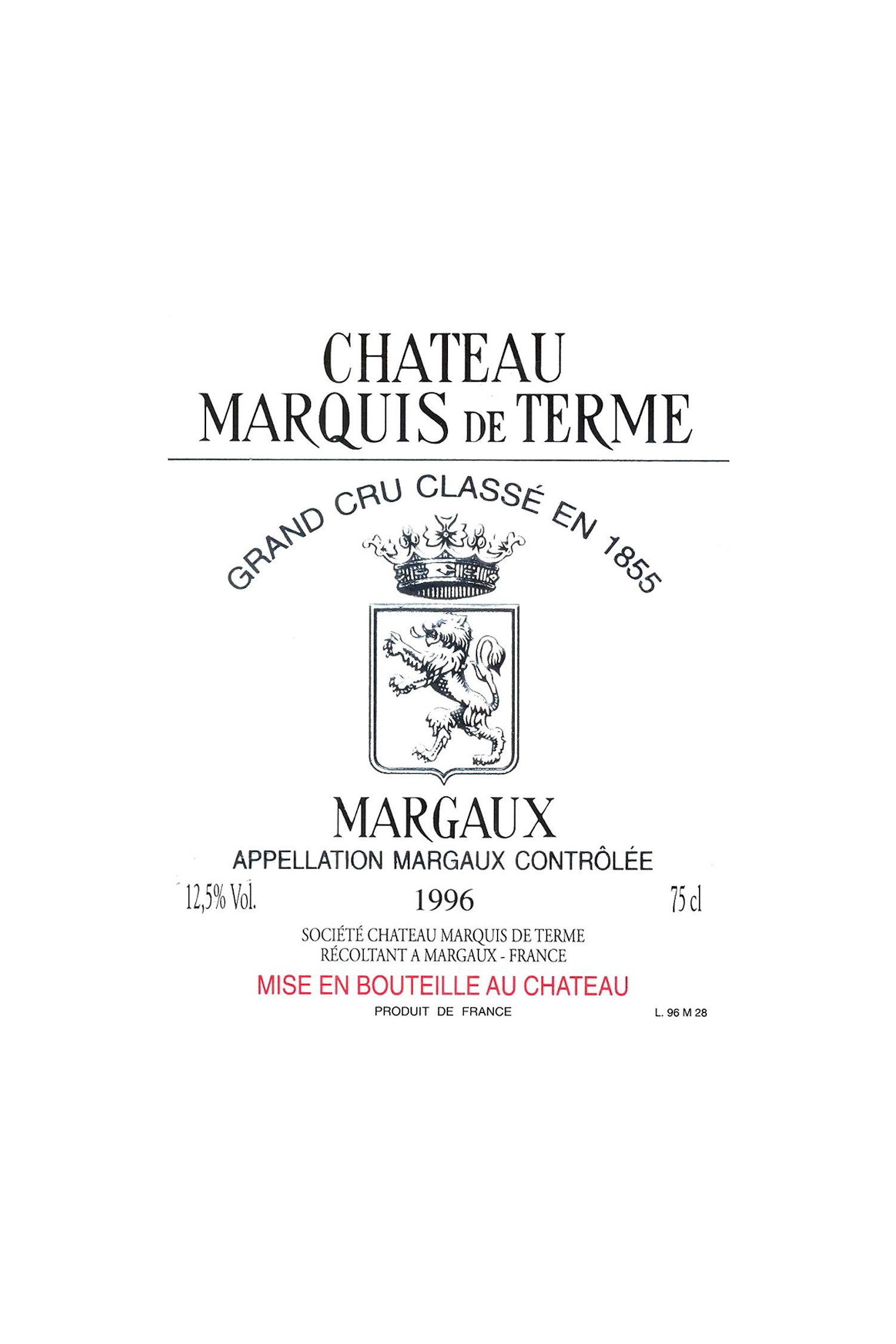 Château Marquis De Terme 1994, Margaux