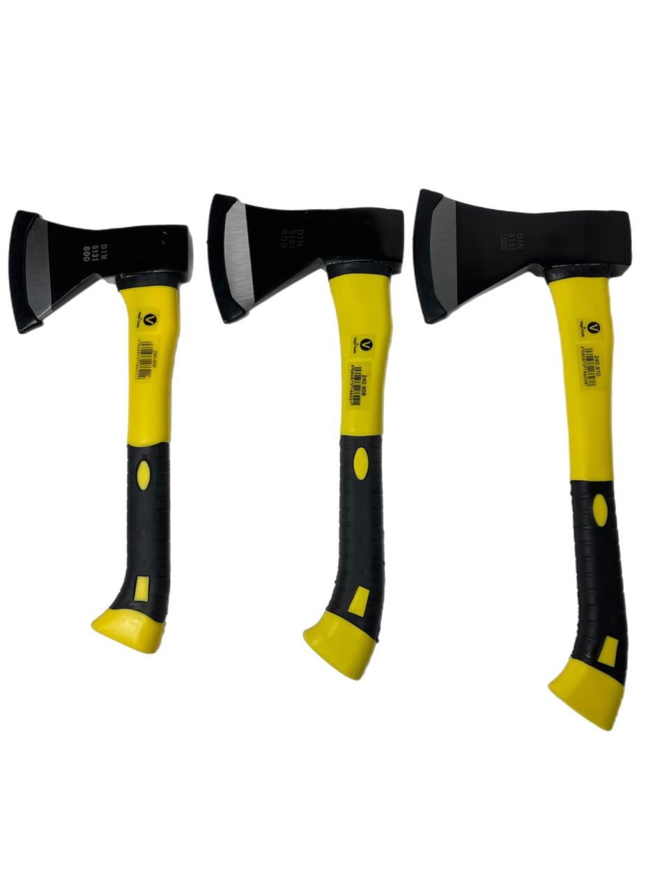 Vago-Tools Axt Beil Spaltaxt Holzaxt 600 800 1000 g mit Fiberglasstiel 3 tlg Set
