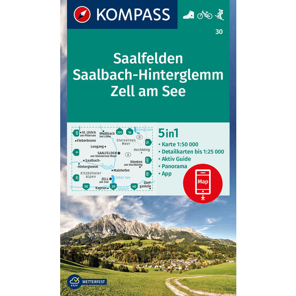 KOMPASS WANDERKARTE 30 SAALFELDEN, SAALBACH-HINTERGLEMM