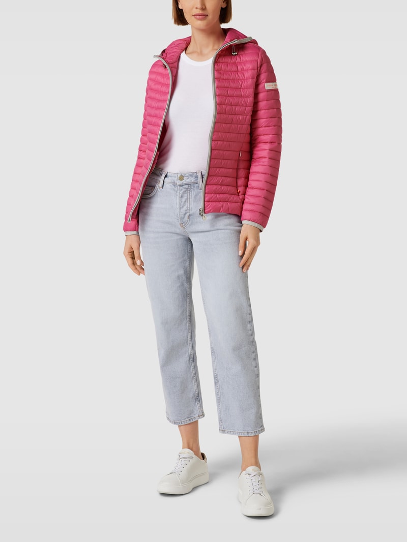 Steppjacke mit Label-Details in pink