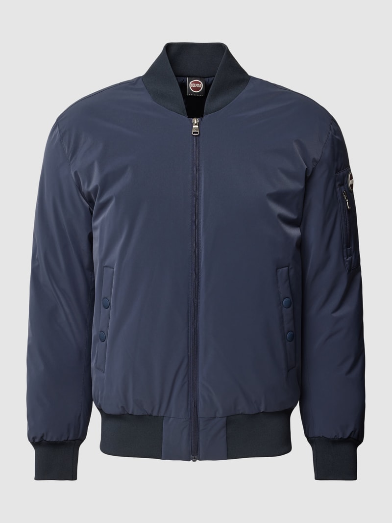 Bomberjacke mit Label-Patch in marineblau