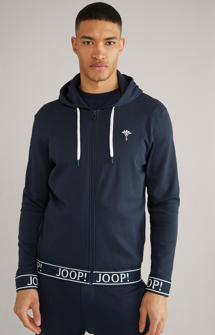 Hoodie-Sweatjacke in Dunkelblau