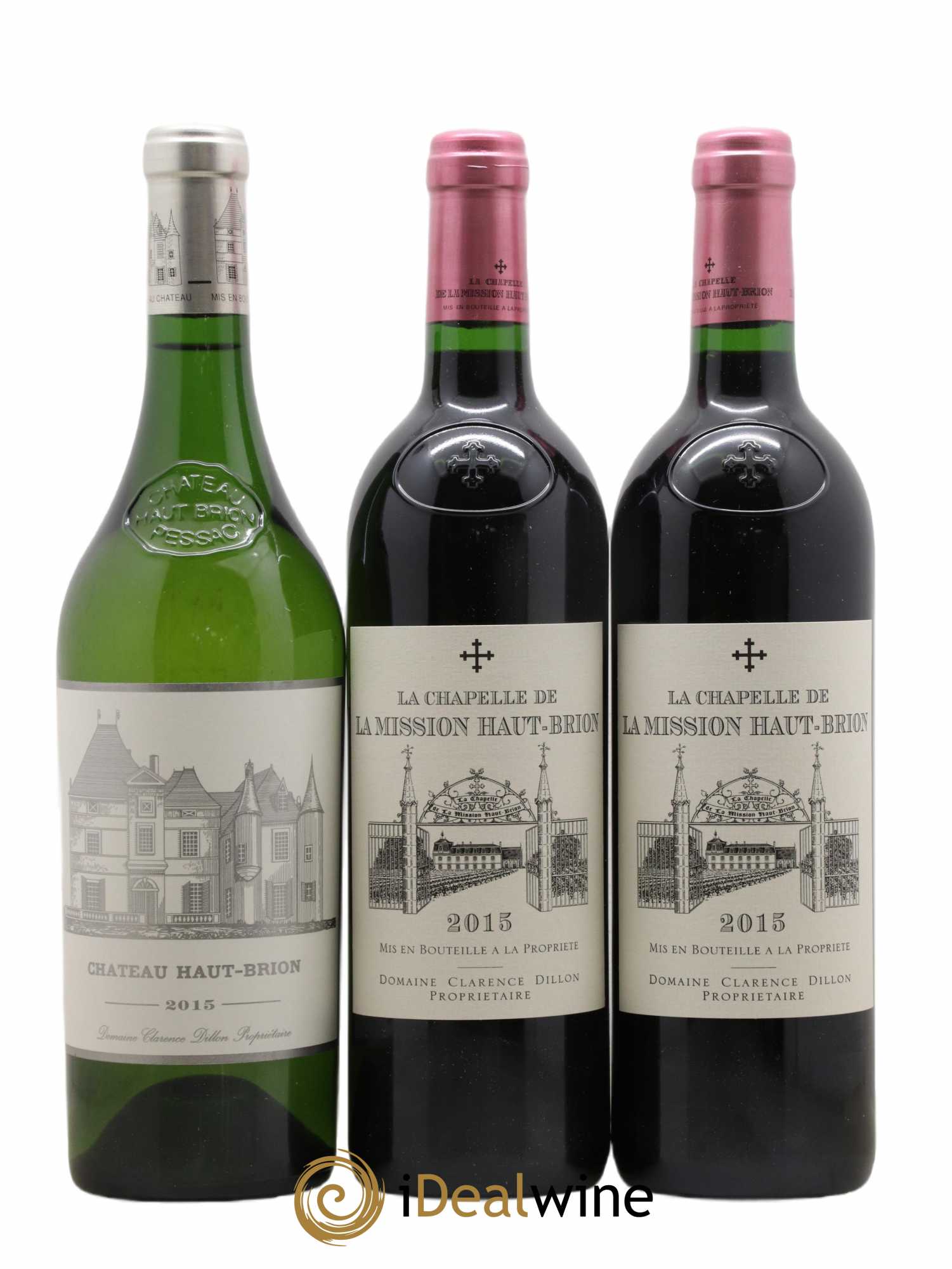 Assortiment Domaines Clarence Dillon 3 Haut brion 3 mission 2 clarence 2 chapelle 1 haut brion blanc 1 Mission blanc 2015 - Lot de 12 Bouteilles