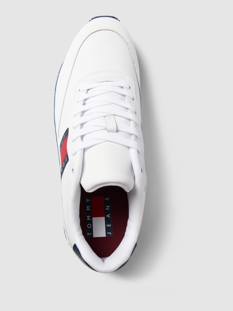 Sneaker mit Label-Details Modell 'TOMMY JEANS LEATHER RUNNE' in weiß