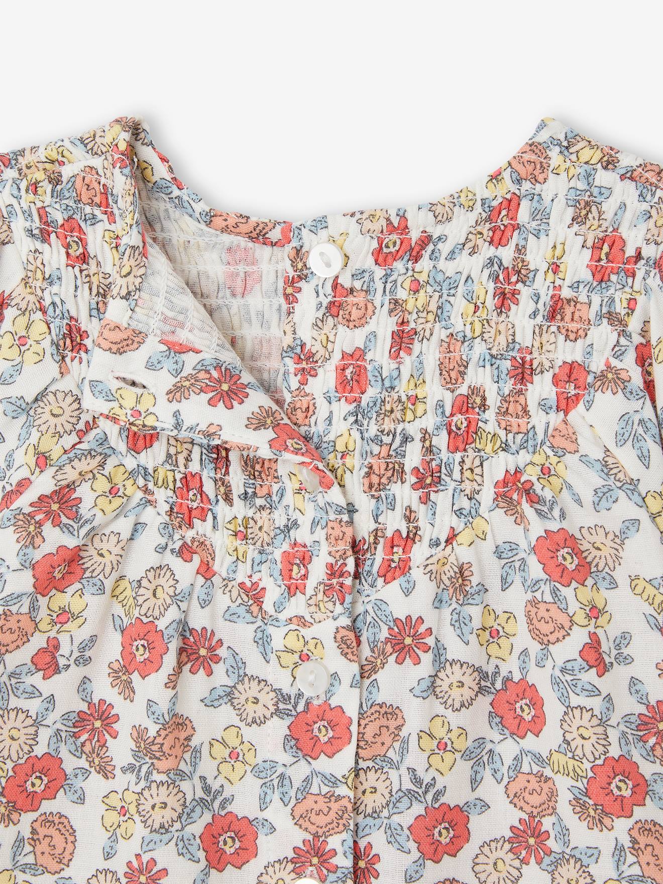 Vertbaudet Gesmoktes Baby Kleid - wollweiß