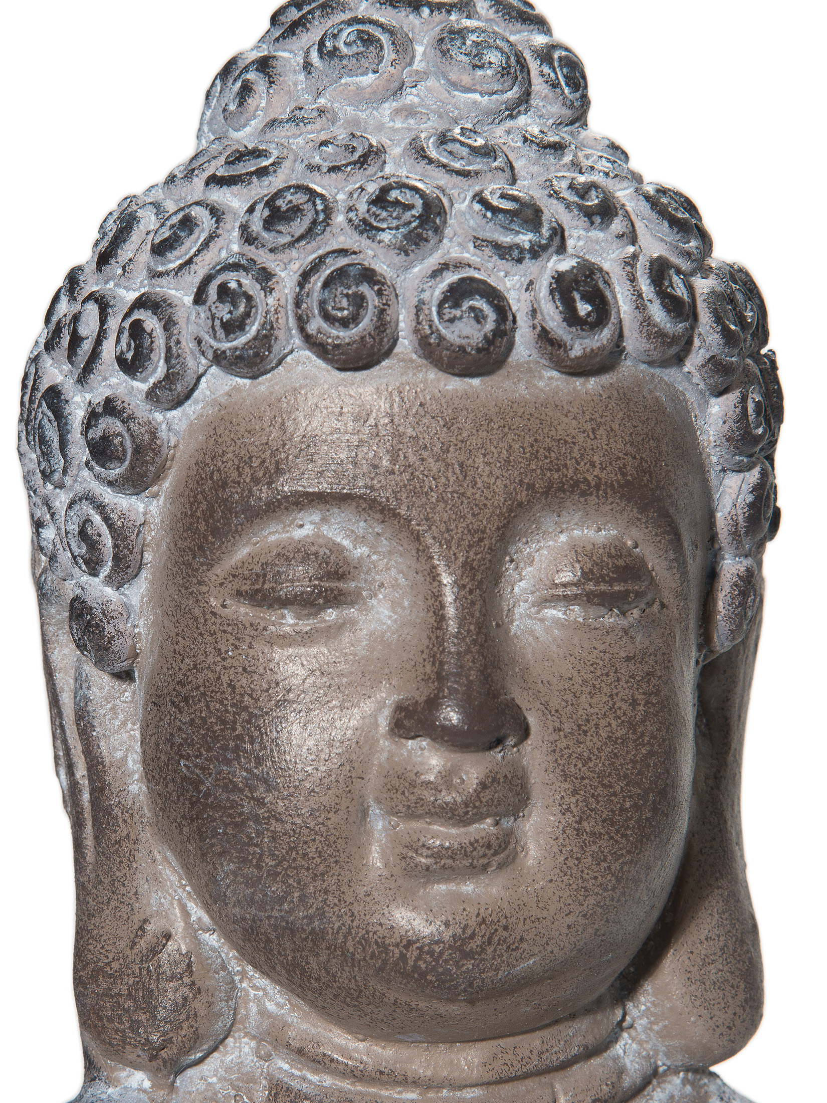 Buddha Smile Figur, Grau